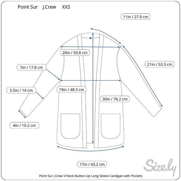 Point Sur J.Crew V-Neck Button Up Long Sleeve Cardigan Pockets Women's XXS - Picture 11 of 11